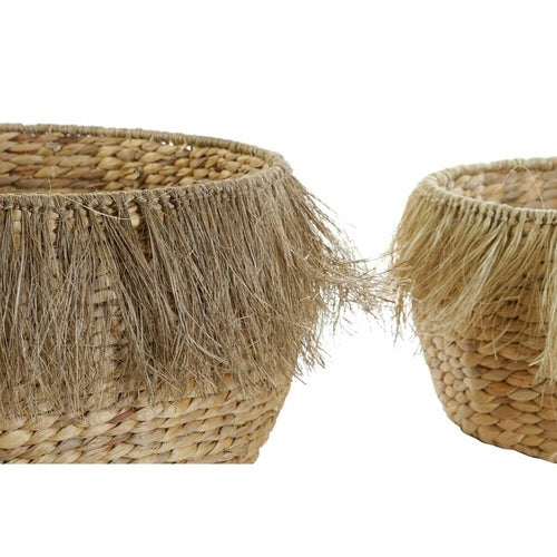 Basket set DKD Home Decor 43 x 43 x 24 cm Fringe Boho