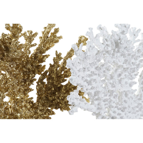 Decorative Figure DKD Home Decor 34 x 10 x 27,5 cm Golden Coral White