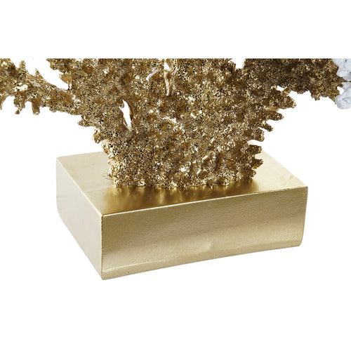Decorative Figure DKD Home Decor 34 x 10 x 27,5 cm Golden Coral White